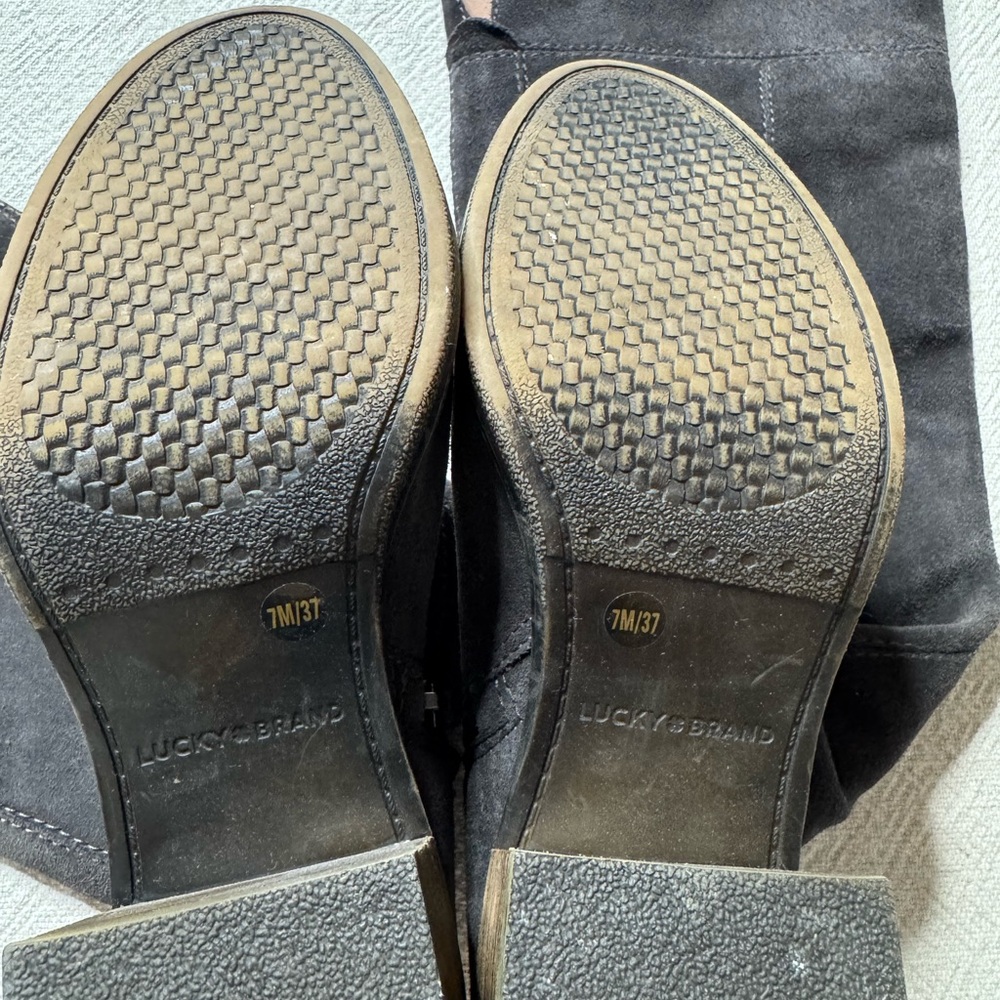 Lucky Brand Ramsden Dark Grey Suede Over the Knee Boots 7 - Picture 6 of 12